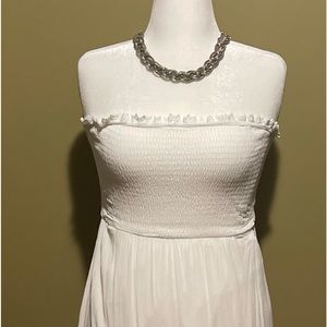White strapless summer dress